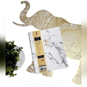 Sorrento 2024 Large 18-Month Marble White Denim Weekly Planner Calendar Book